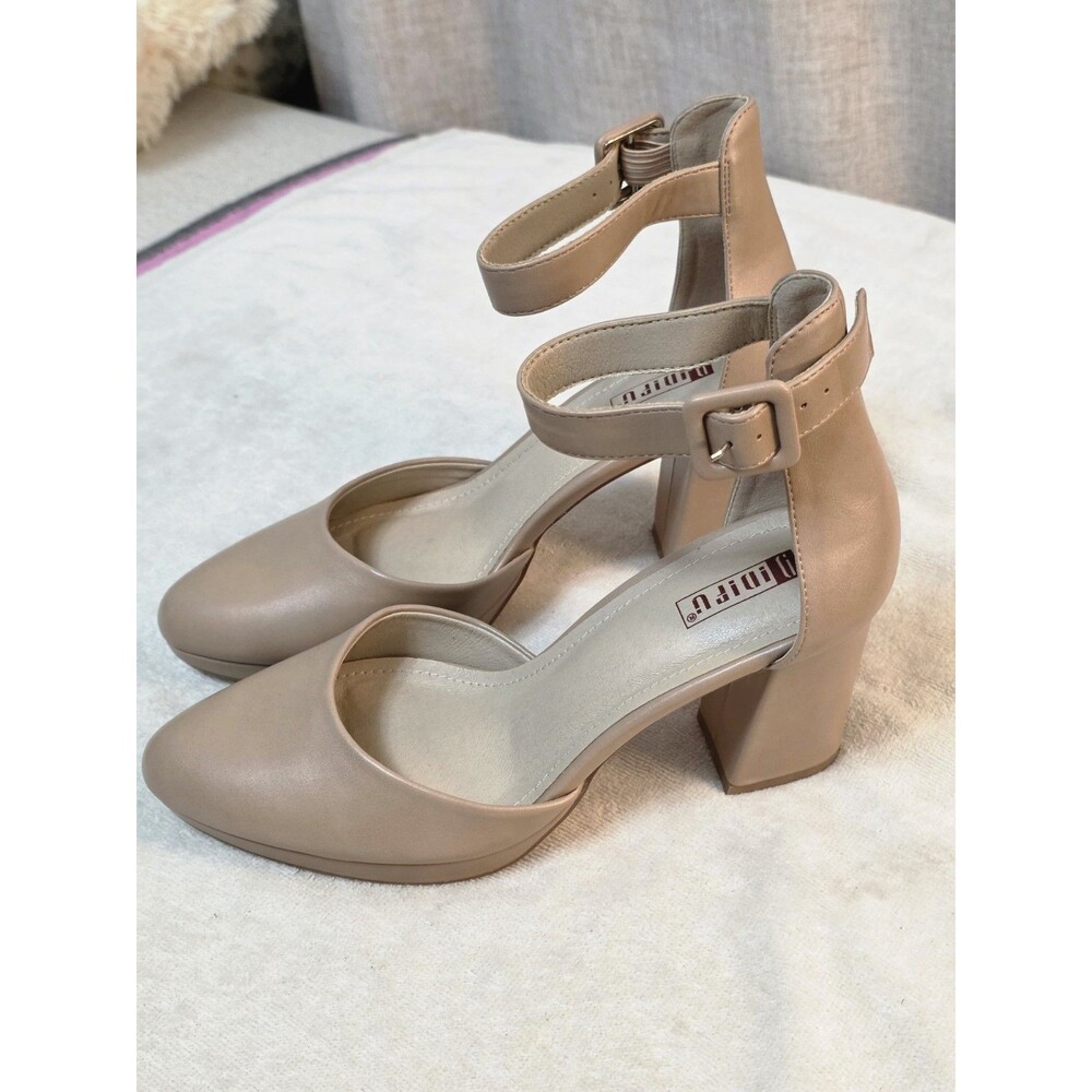 IDIFU IN3 Womens Closed Toe Heels Chunky Block Platform Pumps Pointed Toe Size 9